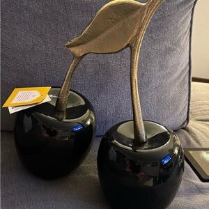Elegant Black and Gold Cherries